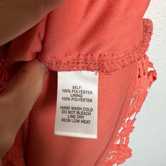 Lulu’s Love Poem Coral Orange Lace Dress Size Small - Picture 8 of 9